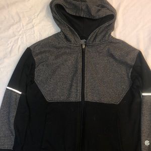 boys champion black and grey zip up